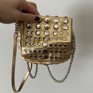 Gold and Silver Small Crossbody Purse